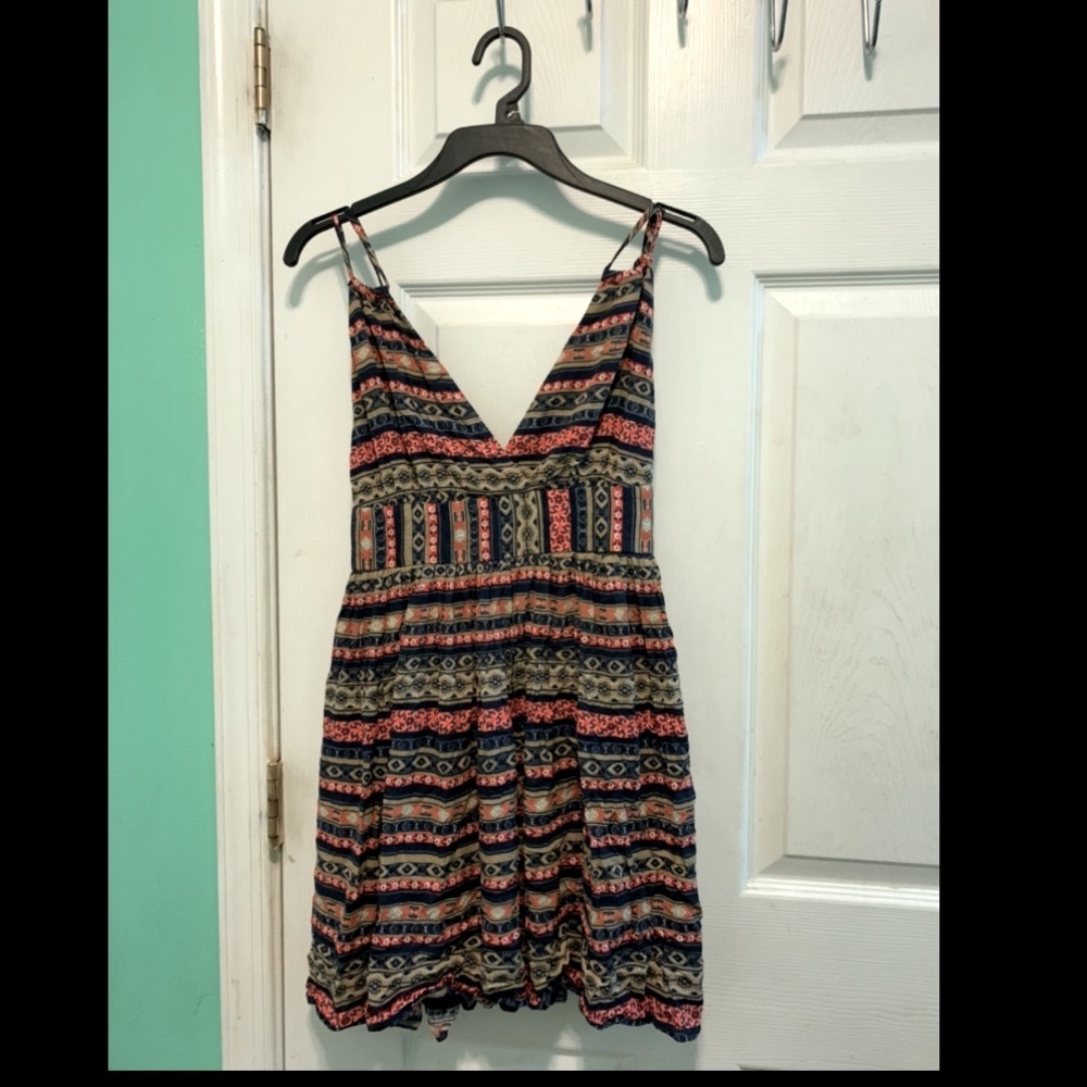 Multi colored design mini dress